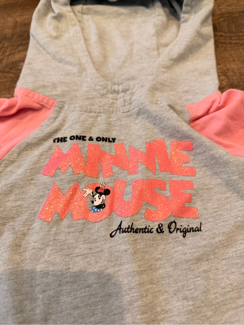 Disney Parks Minnie Mouse Hooded Tunic Hoodie Girls Size Small - Picture 3 of 5